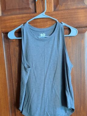 SO Women's Charcoal Gray Sleeveless Tank Top